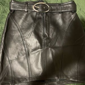 NBD Ria leather mini skirt